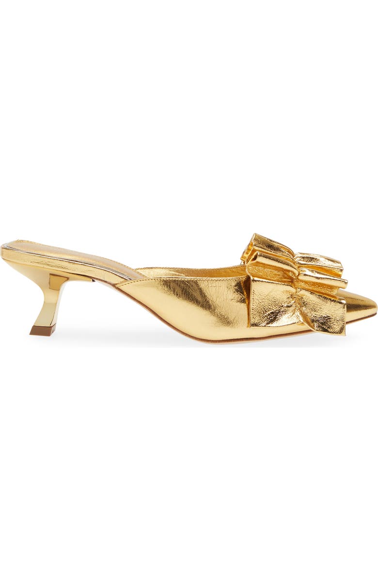 Avec Les Filles Bella Ruffle Kitten Heel Mule, Alternate, color, Gold