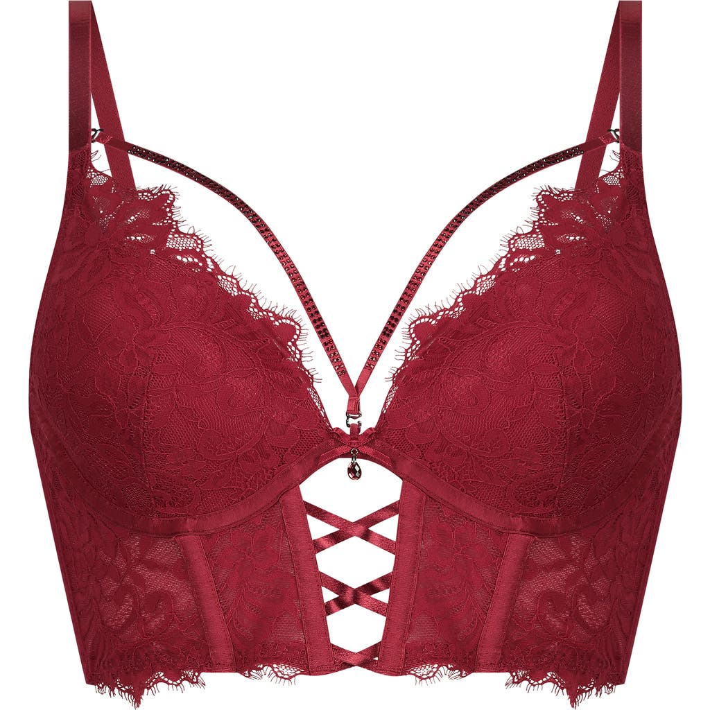 Hunkemoller Hunkemöller Carlotta Longline Underwire Bra In Chili Pepper