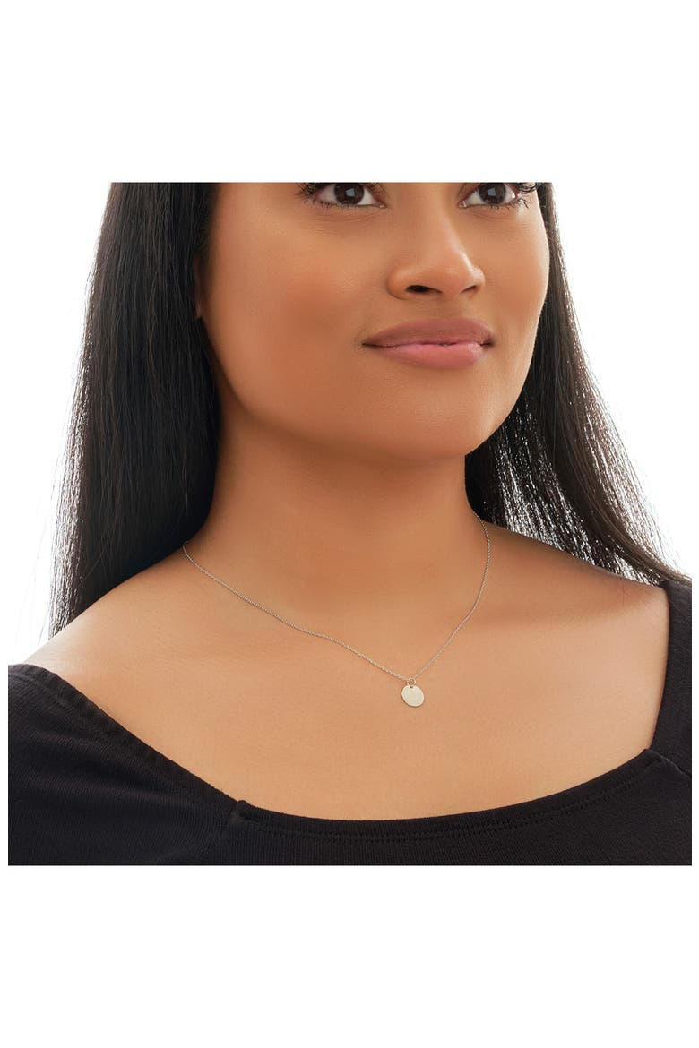 Sterling Silver Disc Charm Necklace, Alternate, color, SILVER