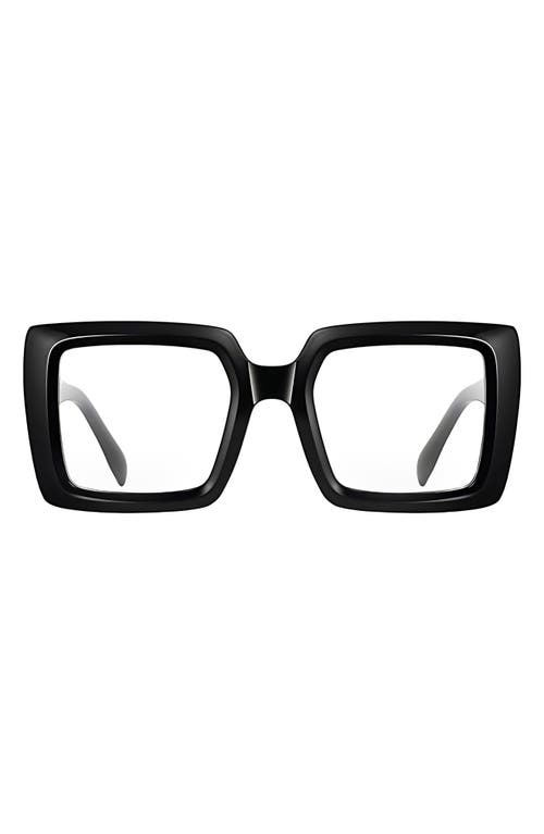 Fifth & Ninth Etta 48mm Square Blue Light Blocking Glasses in Black /Clear 