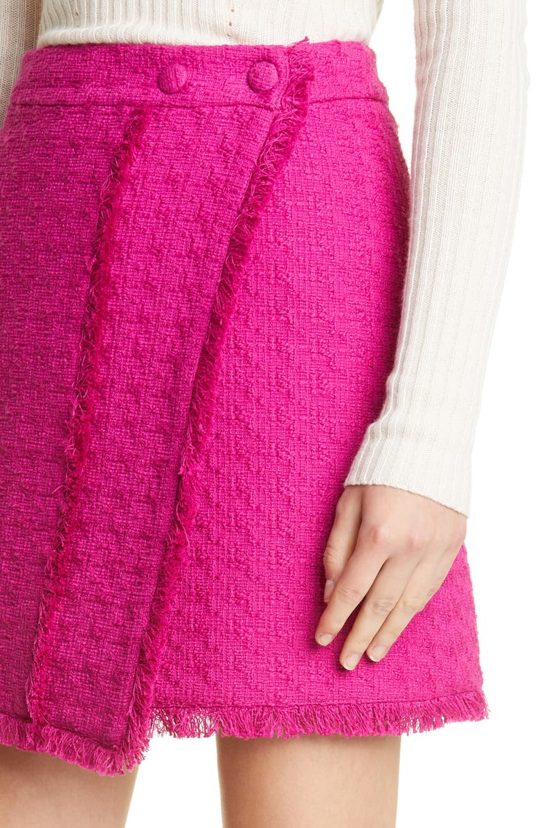 Proenza Schouler White Label Cotton Tweed Miniskirt, Alternate, color,