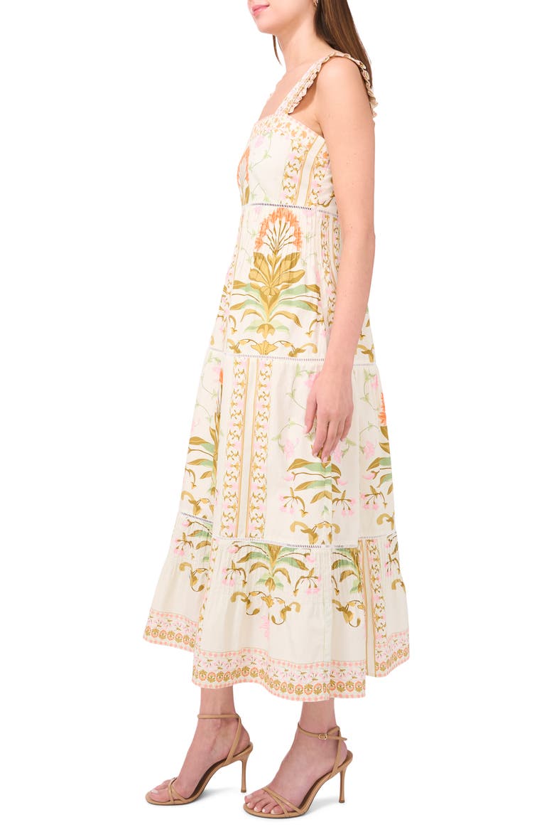 Print Pintuck Sleeveless Midi Dress, Alternate, color, NEW IVORY