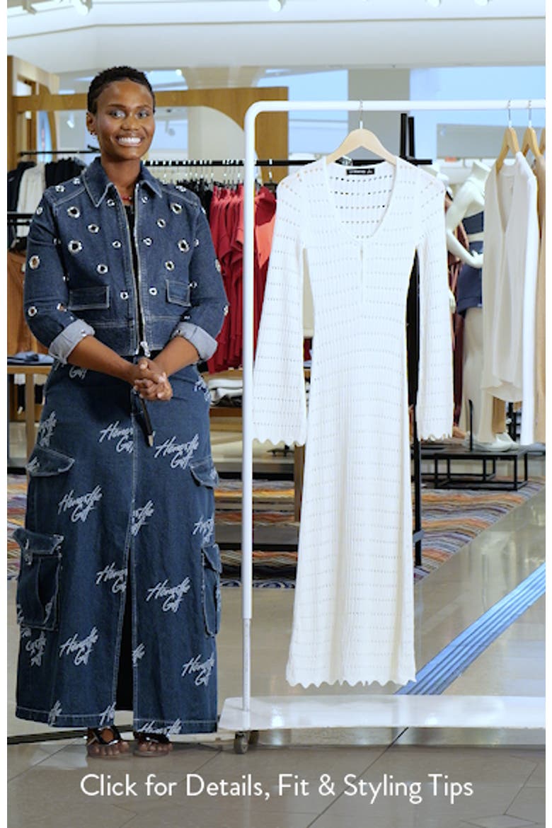 Leisure Open Stitch Long Sleeve Maxi Sweater Dress video