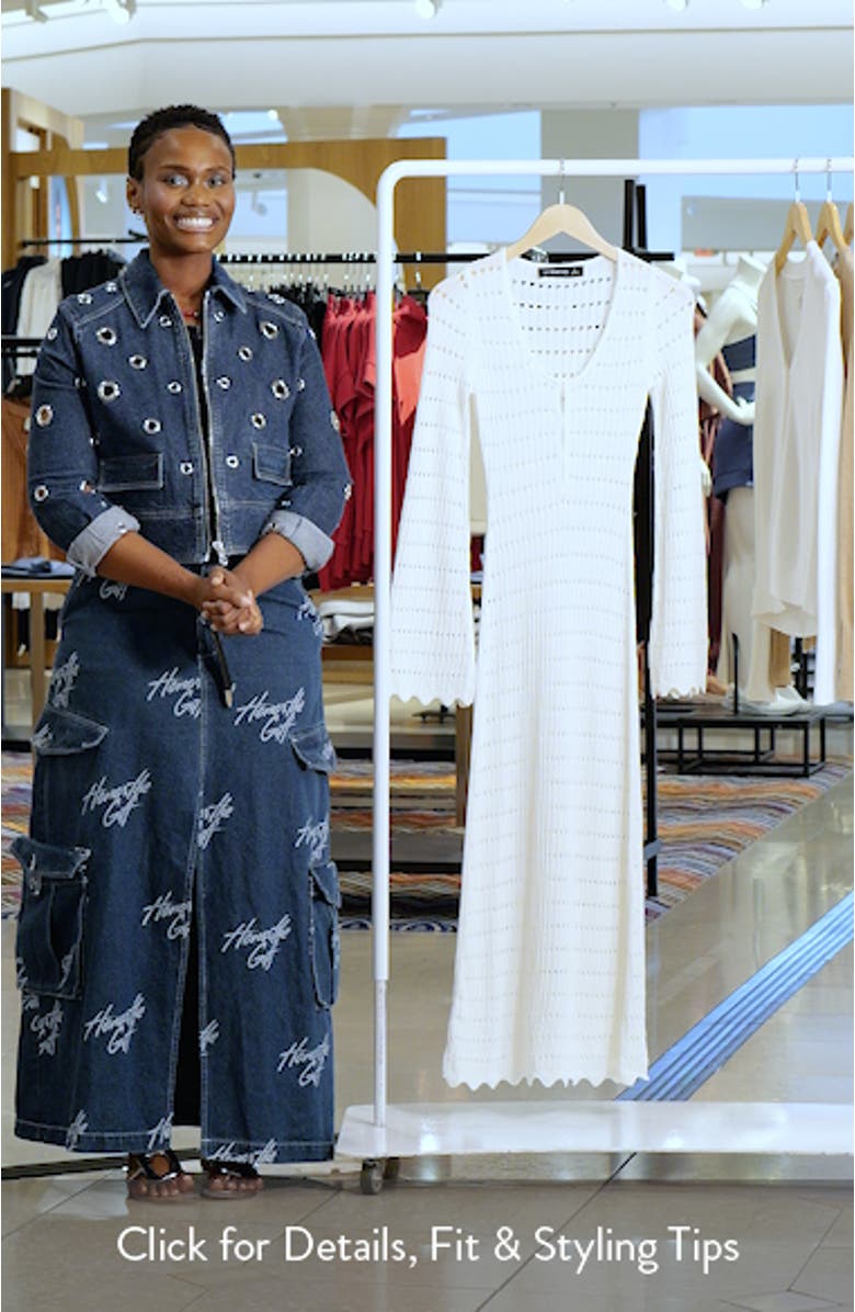 Leisure Open Stitch Long Sleeve Maxi Sweater Dress, sales video thumbnail