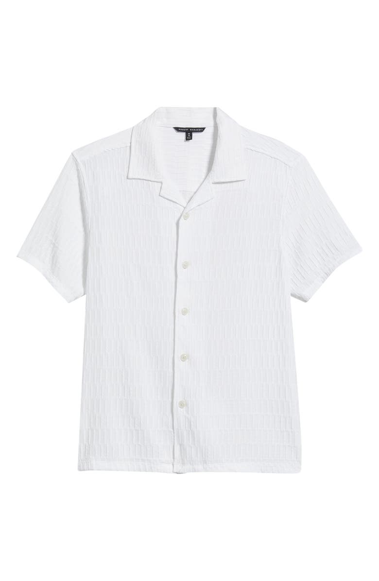 Robert Barakett Vaerik Textured Camp Shirt, Alternate, color, Optic White