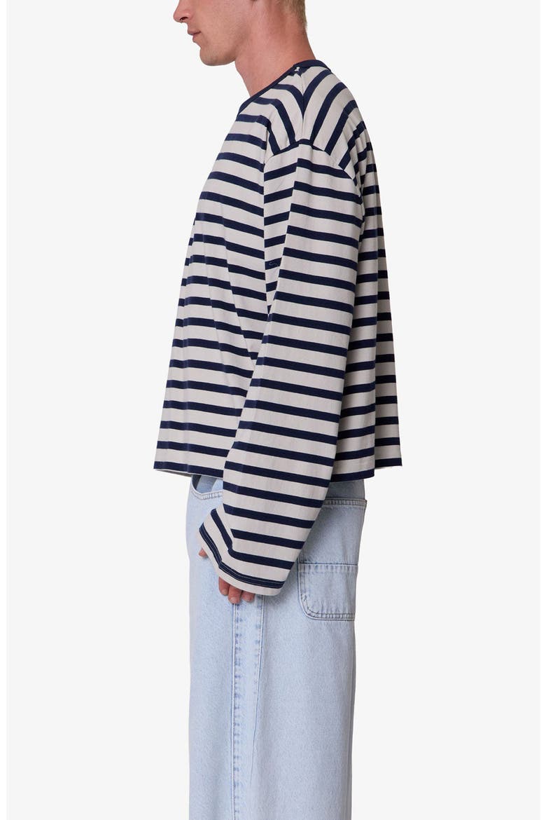 Oversize Stripe Cotton T-Shirt, Alternate, color, WHITE/ NAVY