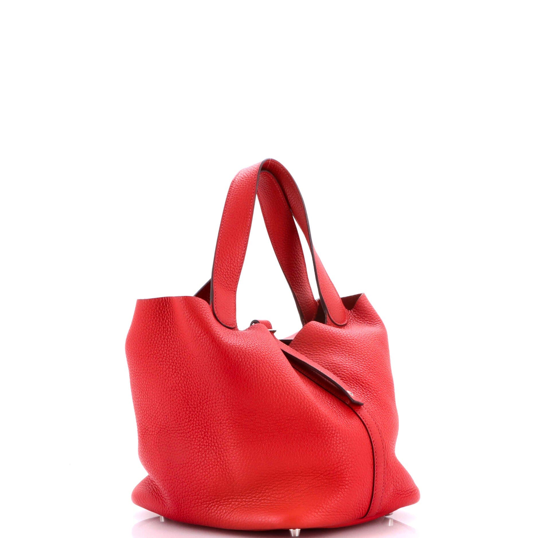 Pre-Owned Hermes Picotin Lock Bag Clemence MM, Alternate, color, Rouge Vif