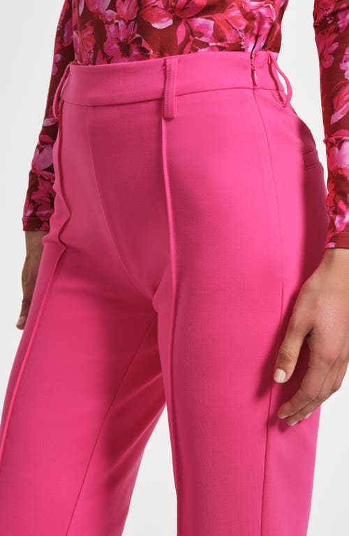 Isaac Mizrahi New York Flare Ponte Pants In Pink