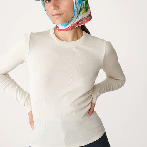 Hikerkind Ribbed Merino Long-sleeve T-shirt In White