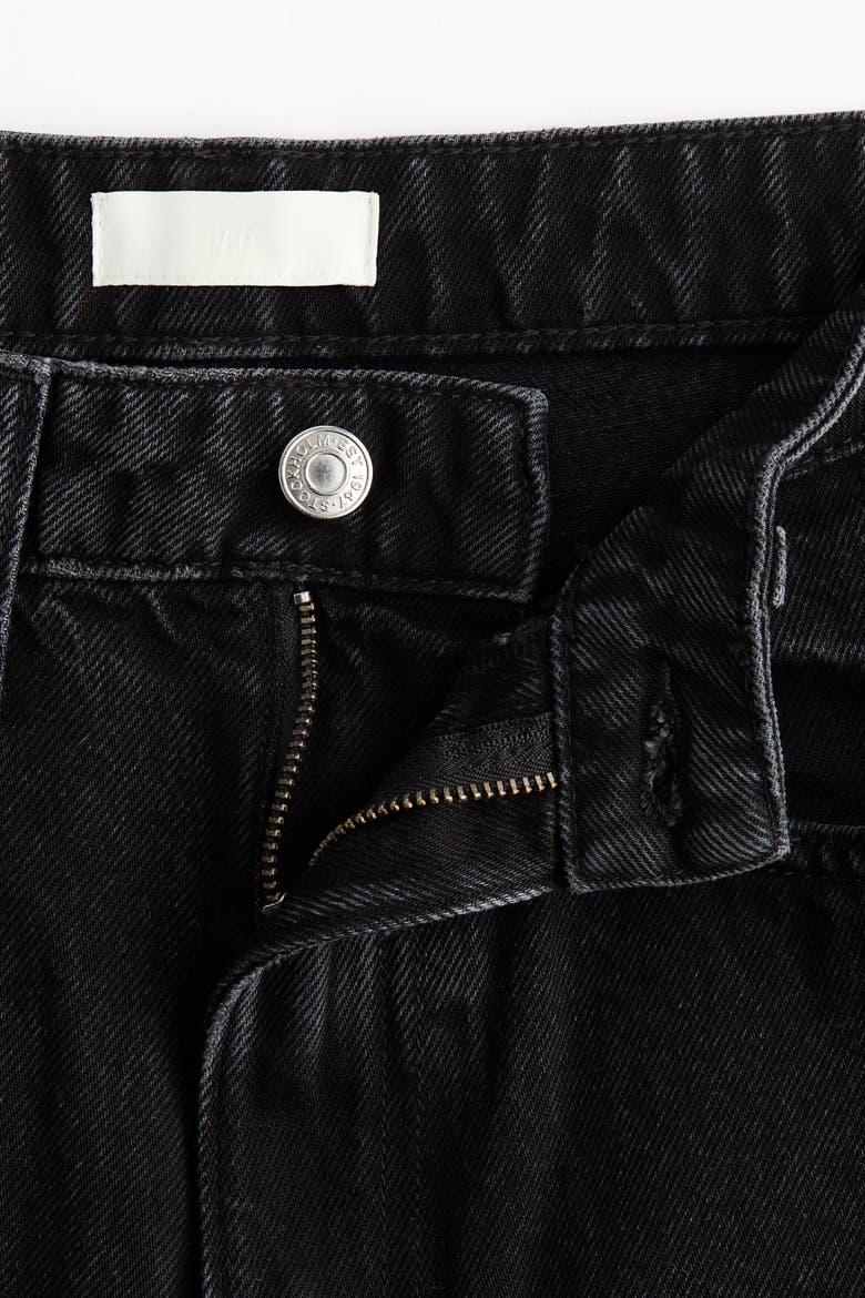 Barrel-leg High-waist Jeans, Alternate, color, Denim black