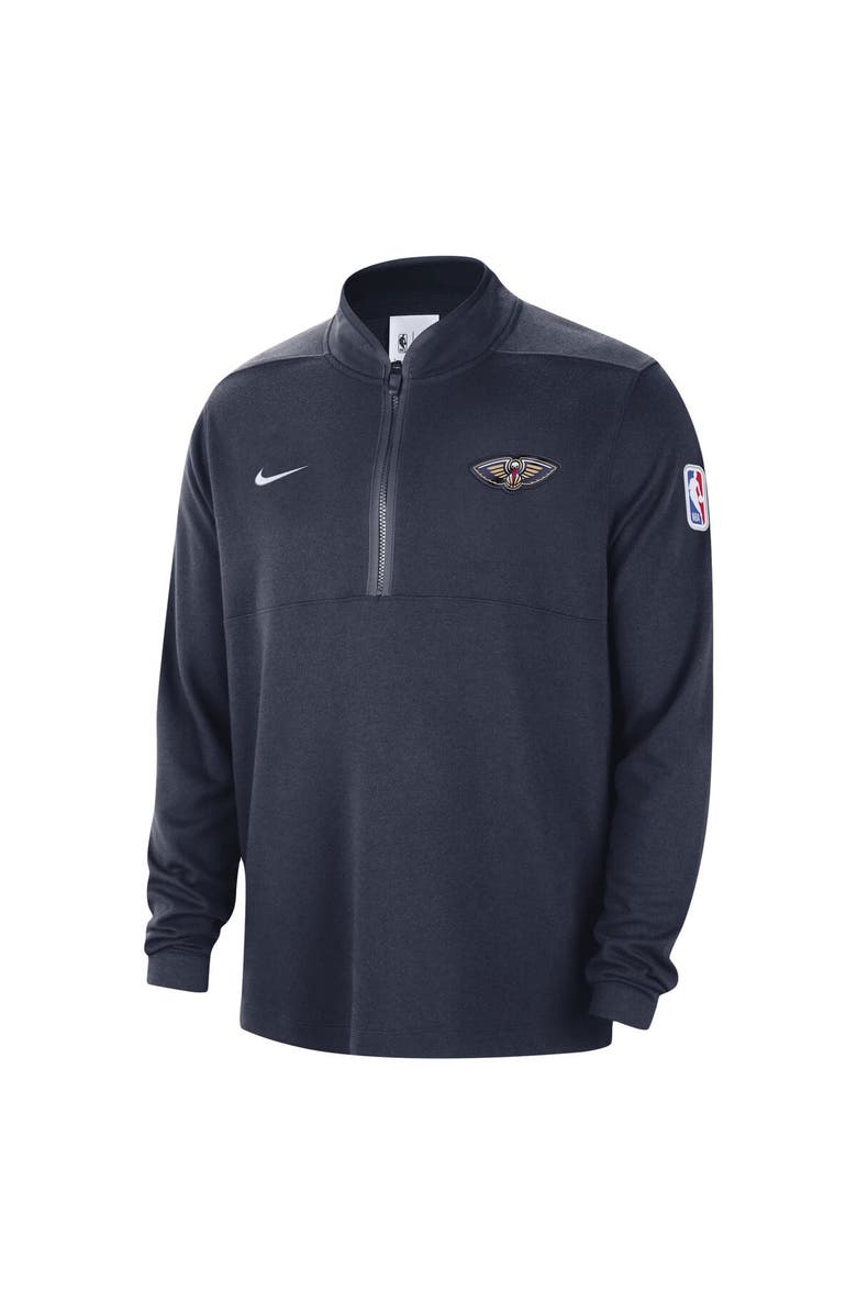 Nike Men's Nike Navy New Orleans Pelicans Authentic Performance Half-Zip Jacket, Alternate, color, Navy