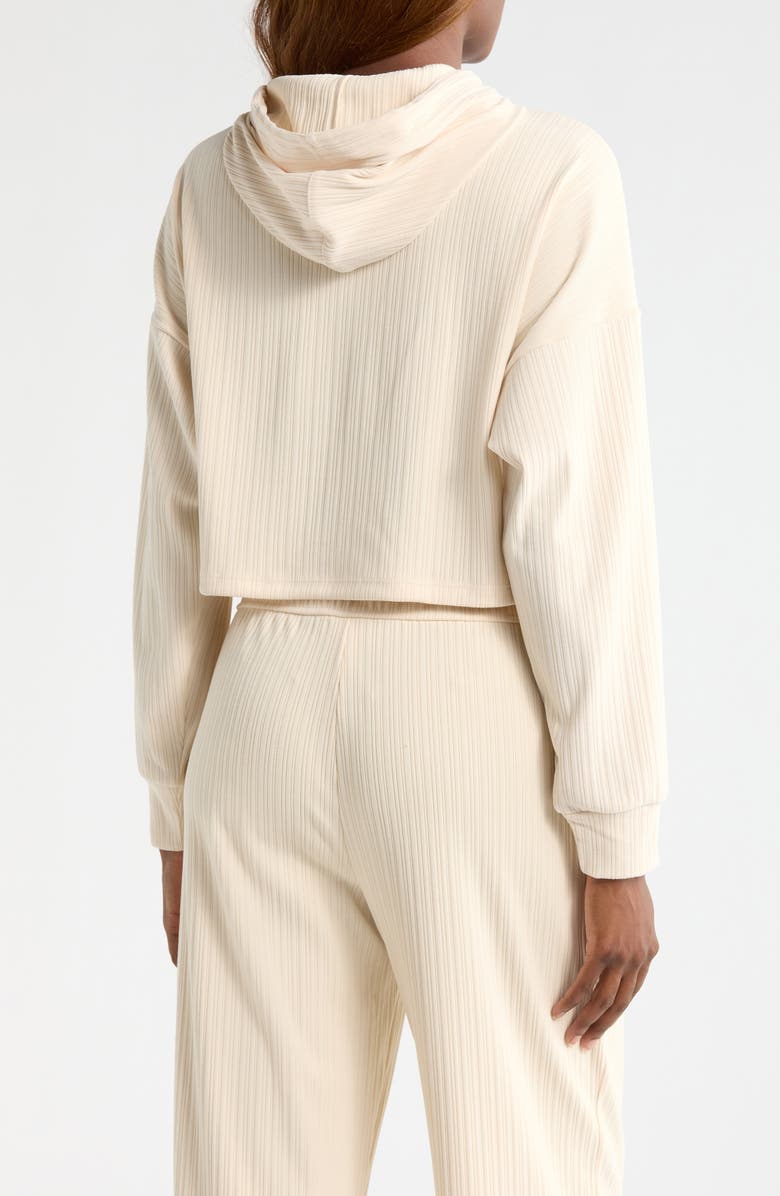 Beyond Yoga Breathe Easy Rib Crop Hoodie, Alternate, color, Ivory
