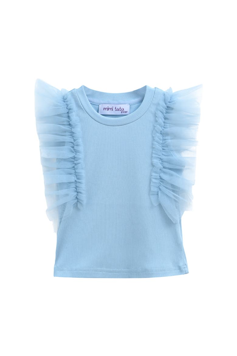 Tulle Frill T-Shirt, Main, color, Blue