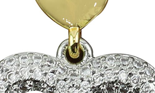 Panacea Two-tone Crystal Heart Drop Earrings