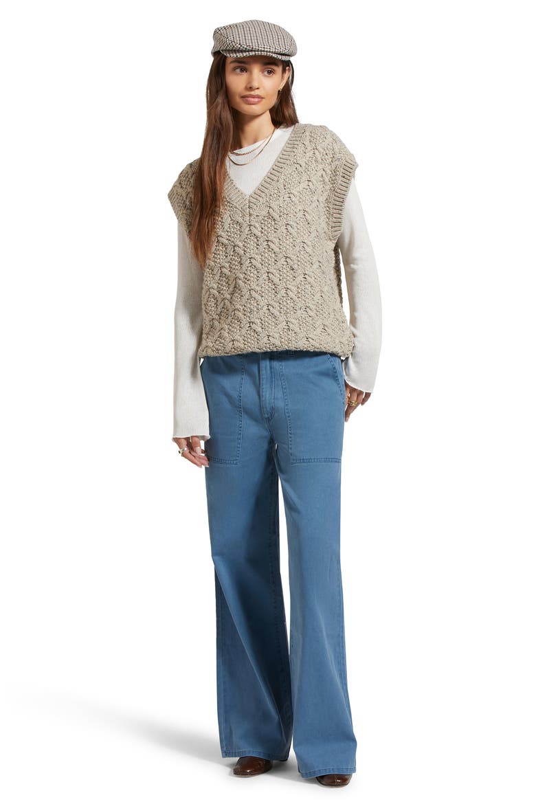 Lafayette Oversize Sweater Vest, Alternate, color, MARLED BEIGE