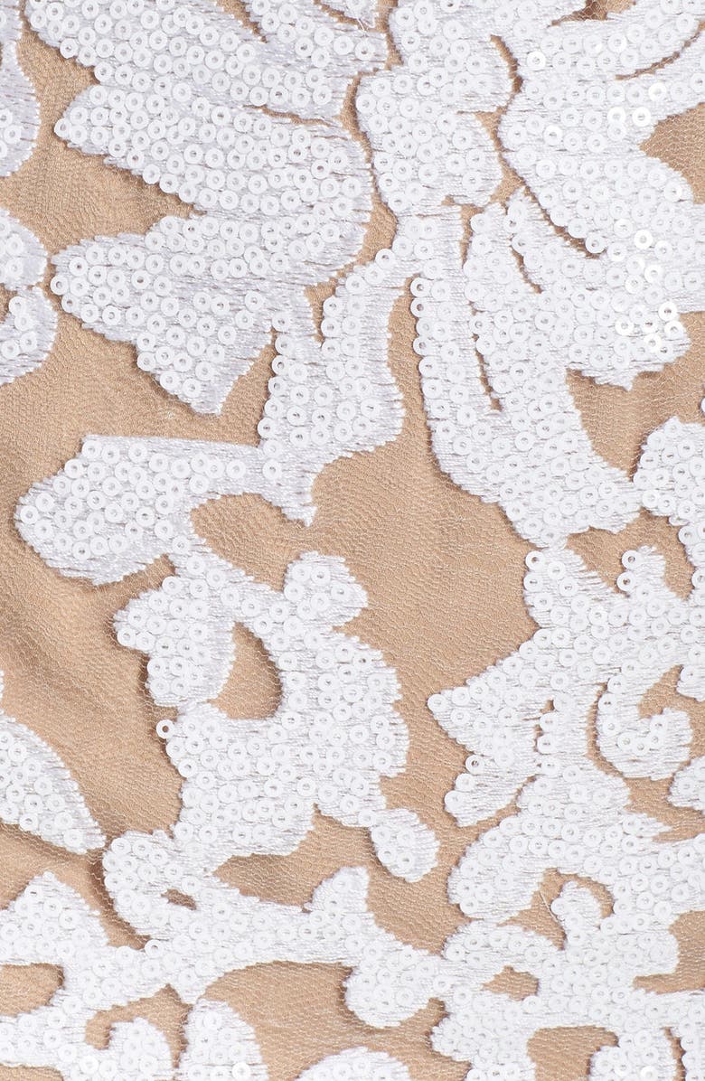 Dress the Population Sequin Embroidered Lace Minidress, Alternate, color,