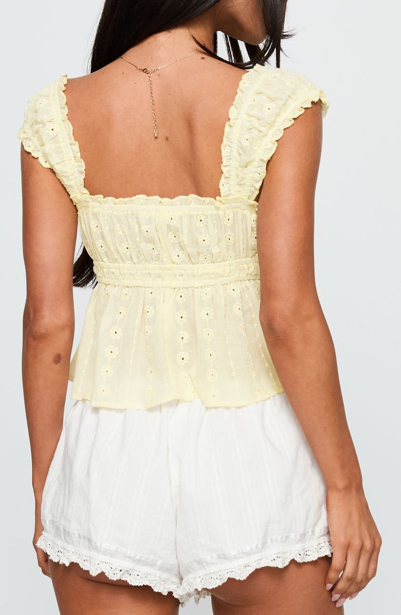 Princess Polly Summerfield Lemon Cotton Top, Alternate, color, Lemon