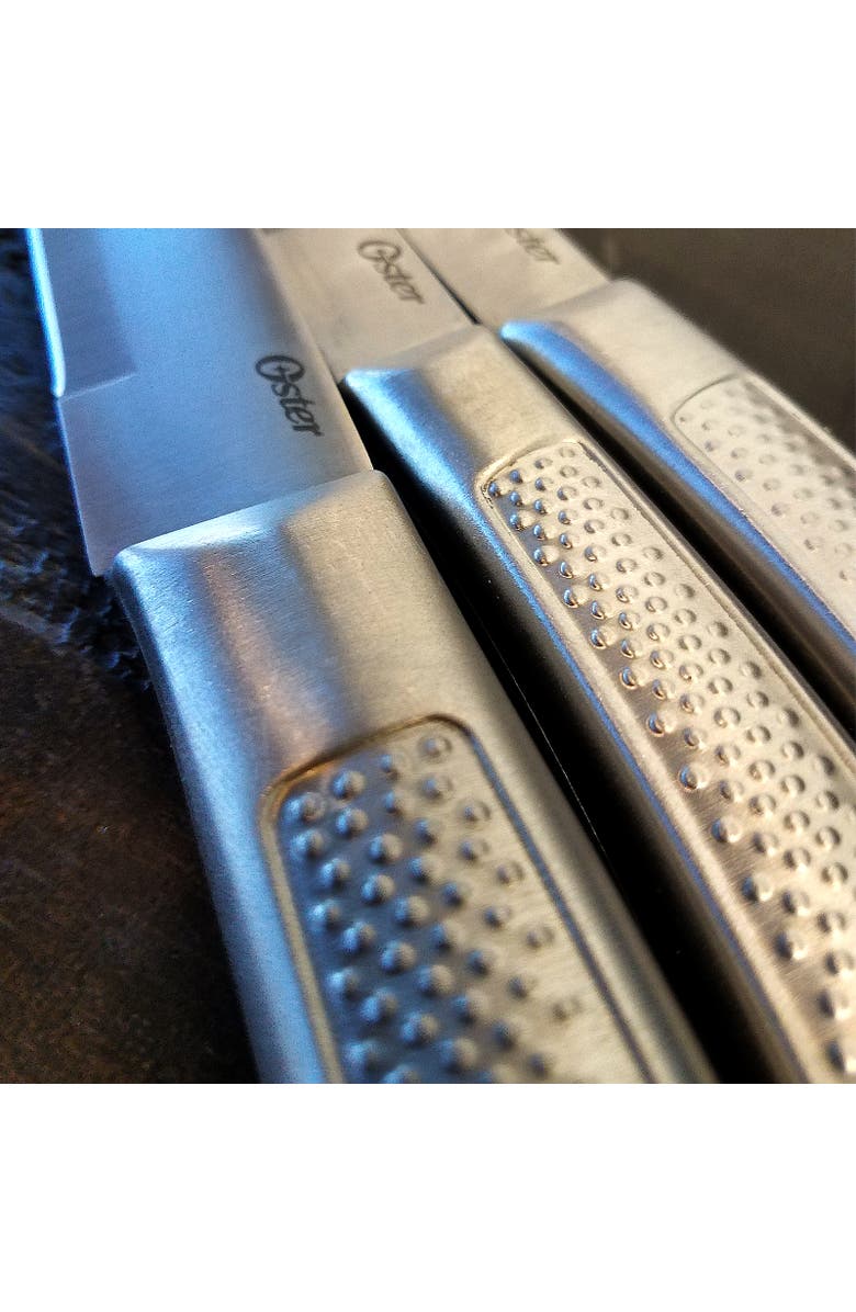 OSTER Wellisford 14 Piece Stainless Steel Cutlery Set with Black Rubber Wood Block, Alternate, color, Black