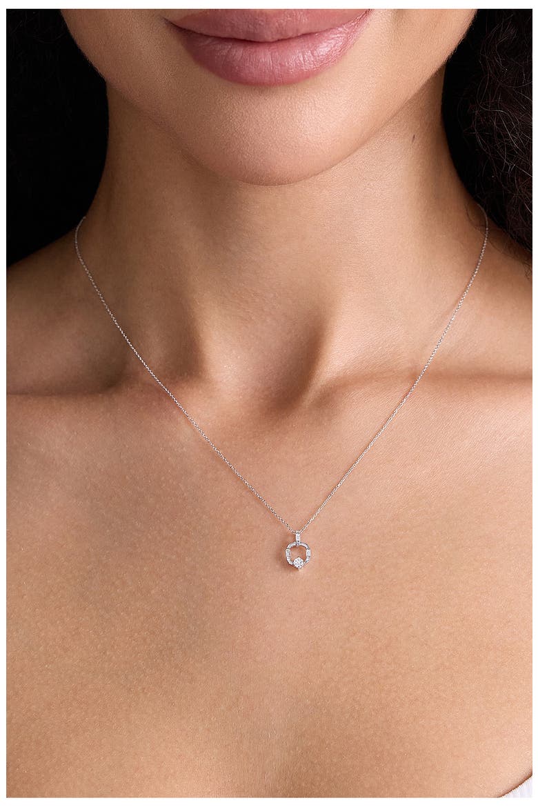 Maya 18K Gold Diamond Pendant Necklace, Alternate, color, 18KW