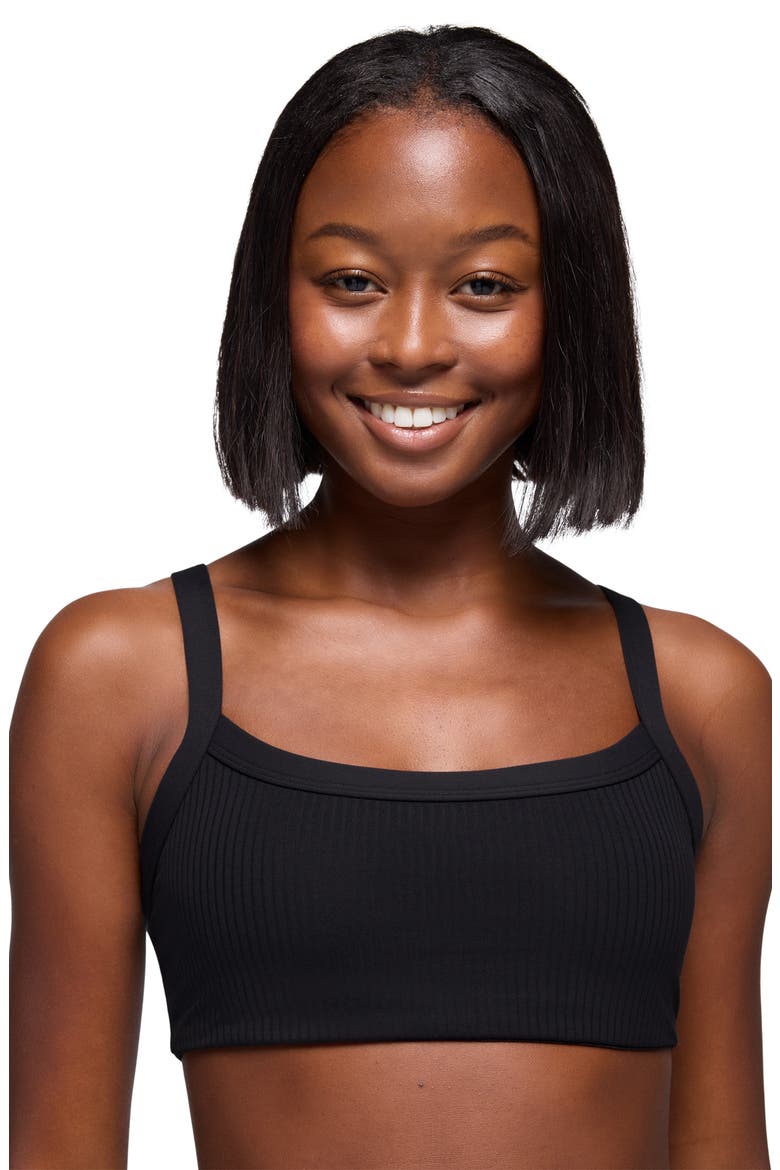 Luxara Rib Sports Bra, Alternate, color, BLACK