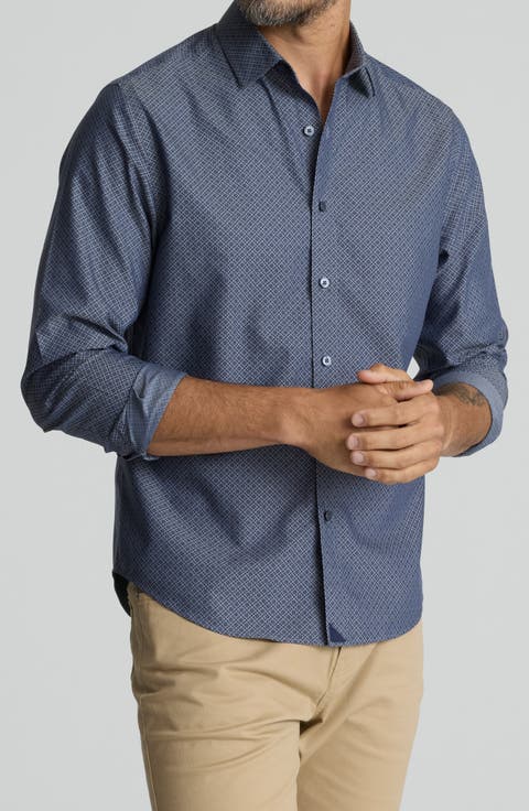 Smithson Regular Fit Neat Floral Wrinkle Free Cotton Button-Down Shirt