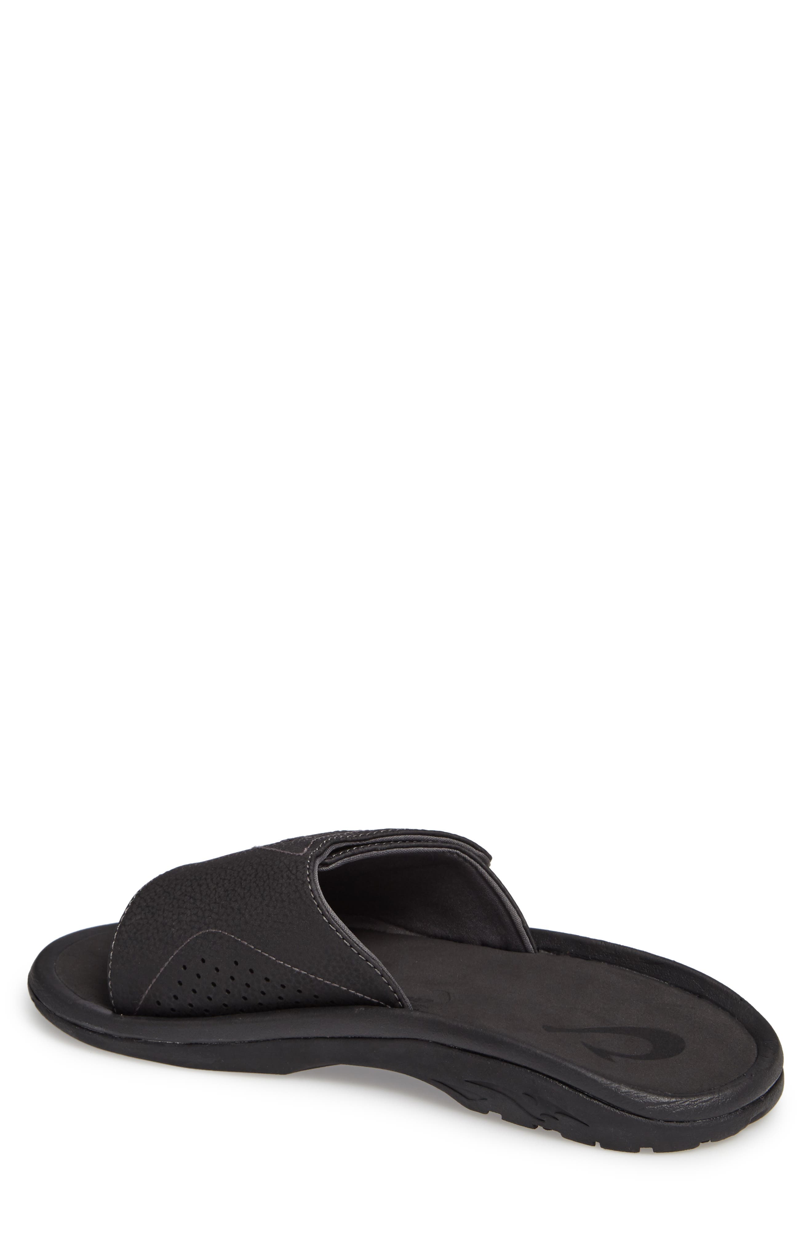 OluKai Nalu Slide Sandal, Alternate, color, Black / Black