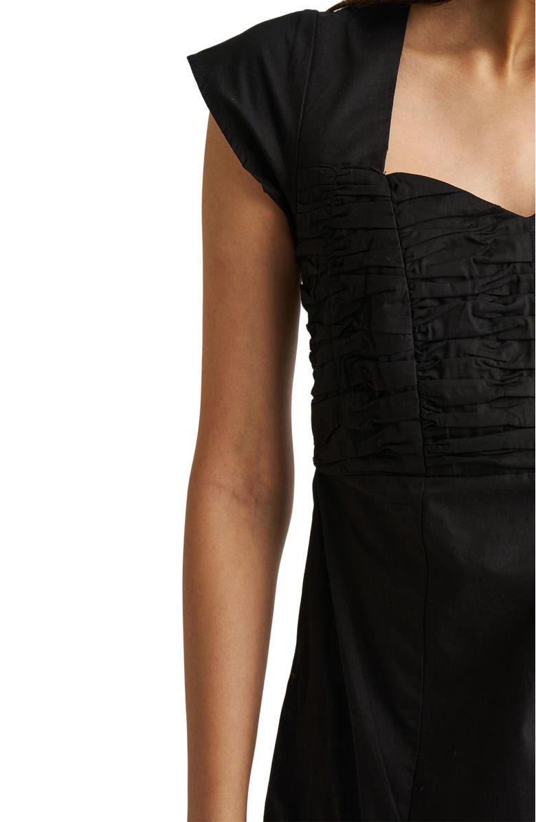 Reistor Ruched Dress with Front Slit, Alternate, color, Black