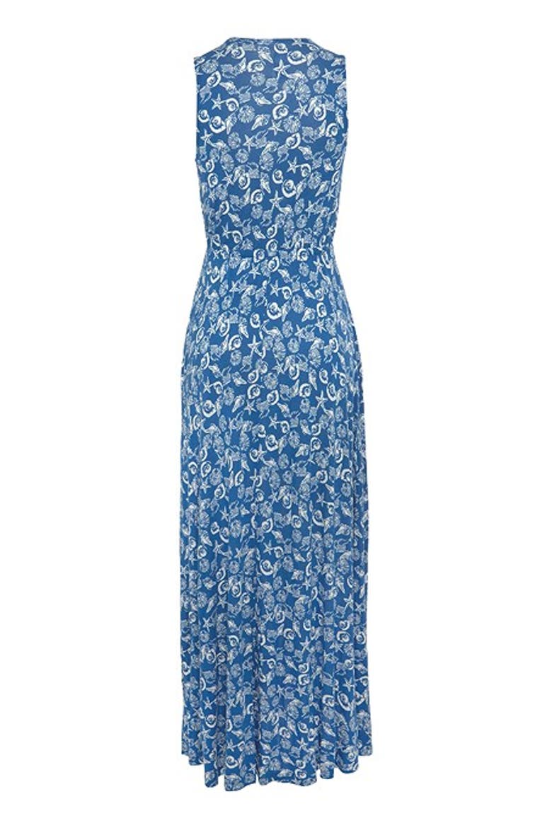 Women's Sleeveless V-Neck Maxi Dress, Alternate, color, Blue-Printed