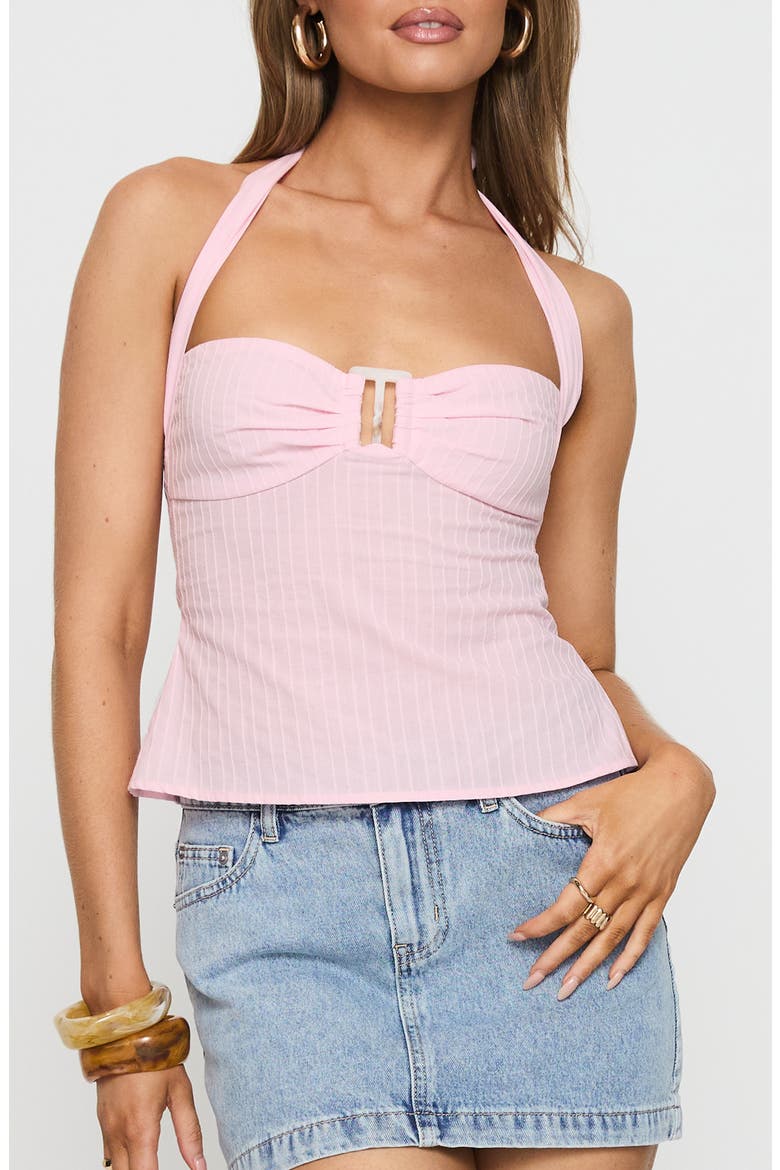 Isabetta Cotton Halter Top, Main, color, PINK