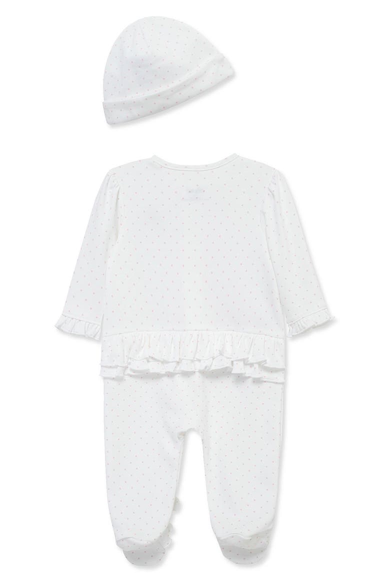 Bouquet Footie & Hat Set, Alternate, color, WHITE