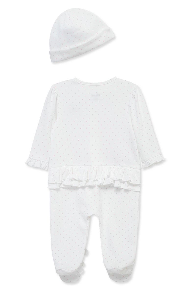 Little Me Bouquet Footie & Hat Set, Alternate, color, 