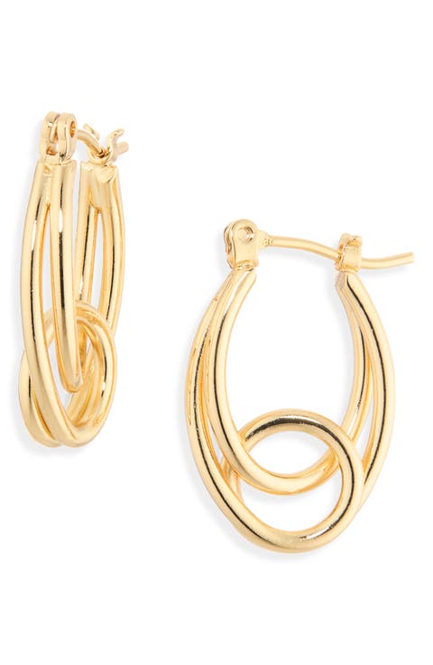 Hayden Sculpted Wave Hoop Earrings