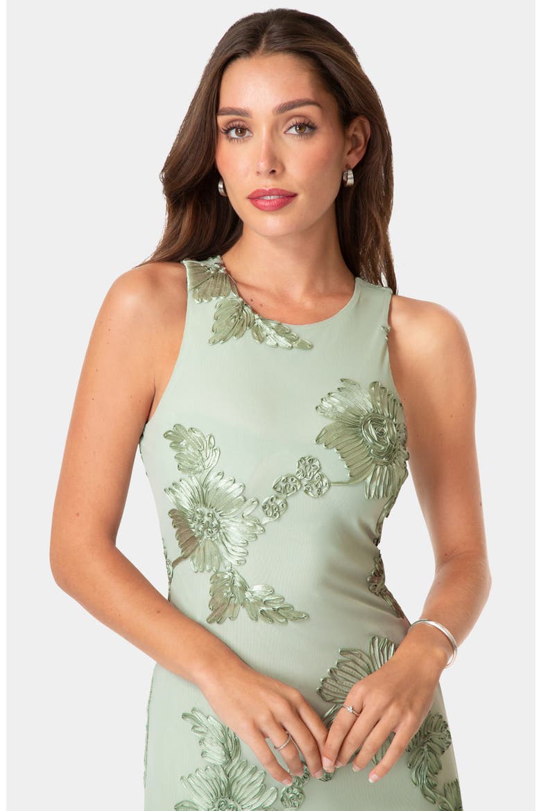 Soutache A-Line Maxi Dress, Alternate, color, SAGE