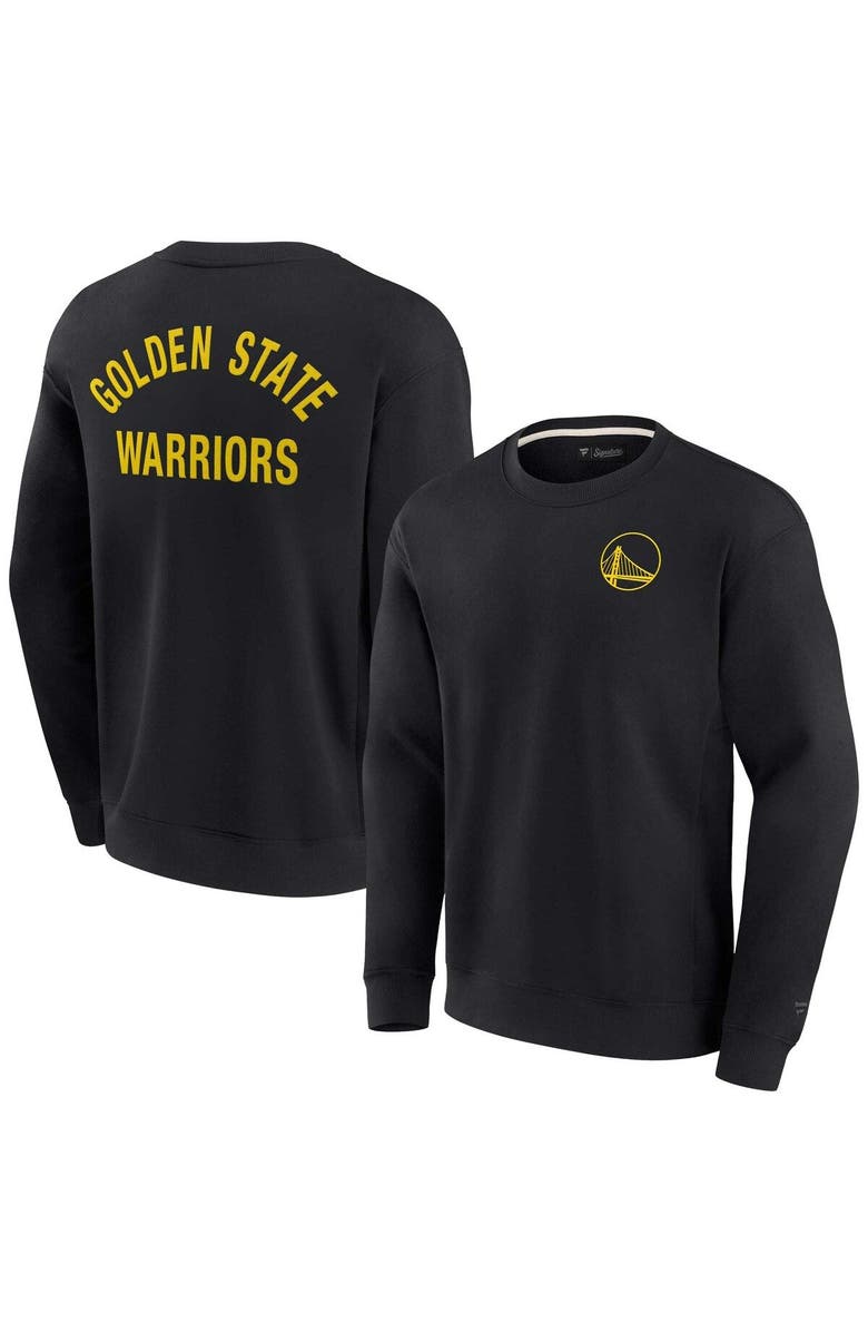 Fanatics Signature Unisex Fanatics Signature Black Golden State Warriors Super Soft Pullover Crew Sweatshirt, Main, color, Black