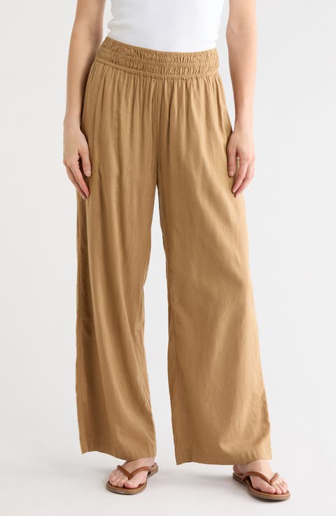 Pull On Slub Pants