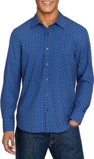 CONSTRUCT Slim Fit Diamond Dot Performance Long Sleeve Shirt