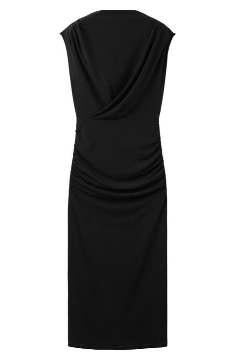 Drape Bodice Midi Dress