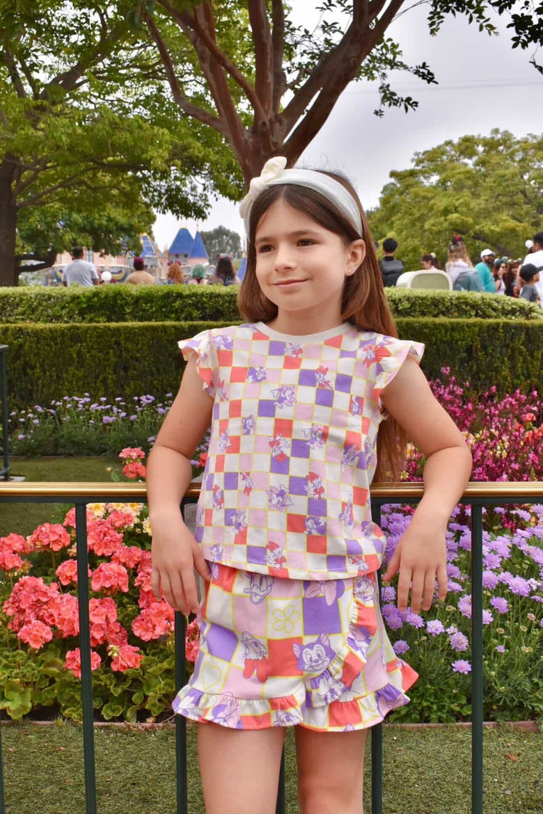 Minnie Mouse Short Sleeve T-shirt And Skort Set, Alternate, color, Minnie Daisy Pastel