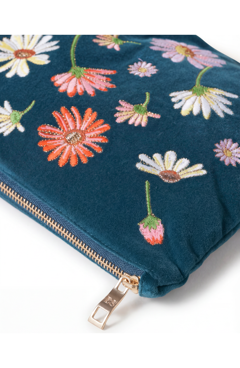 Elizabeth Scarlett Wildflower Velvet Everyday Pouch, Alternate, color, Rich Blue