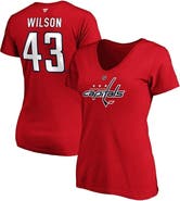 FANATICS Women's Fanatics Branded Tom Wilson Red Washington Capitals Authentic Stack Name and Number V-Neck T-Shirt