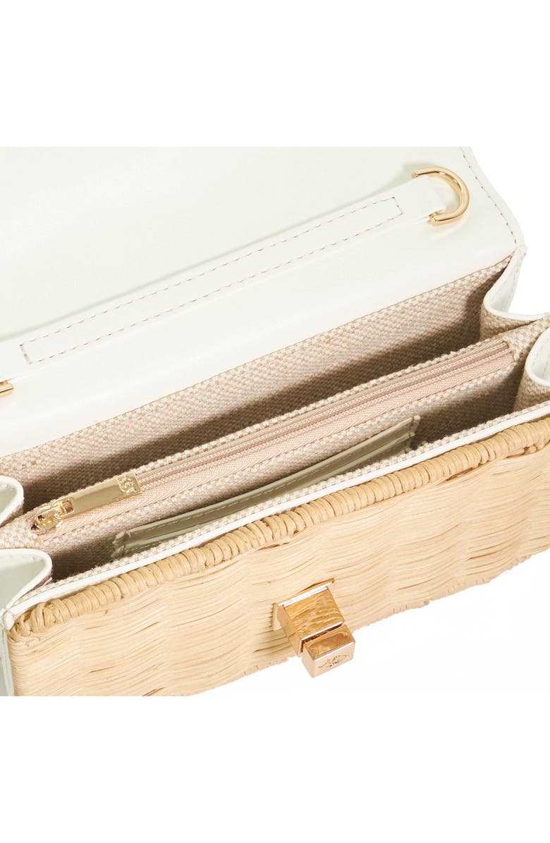 Dune London Blooms Woven Rattan Shoulder Bag, Alternate, color, Blush