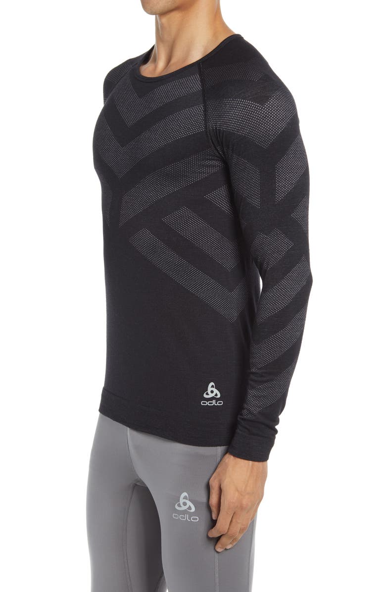 Odlo Men's Natural + Kinship Warm Base Layer Top, Alternate, color, 