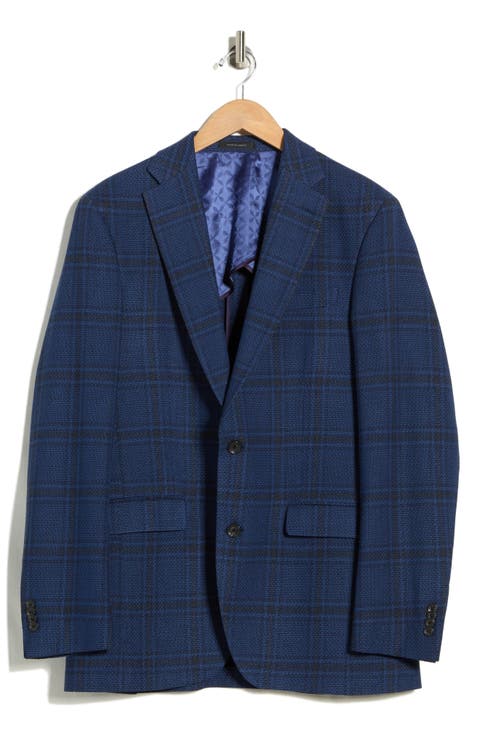 Elex Plaid Wool Blend Sport Coat (Regular, Short & Long)