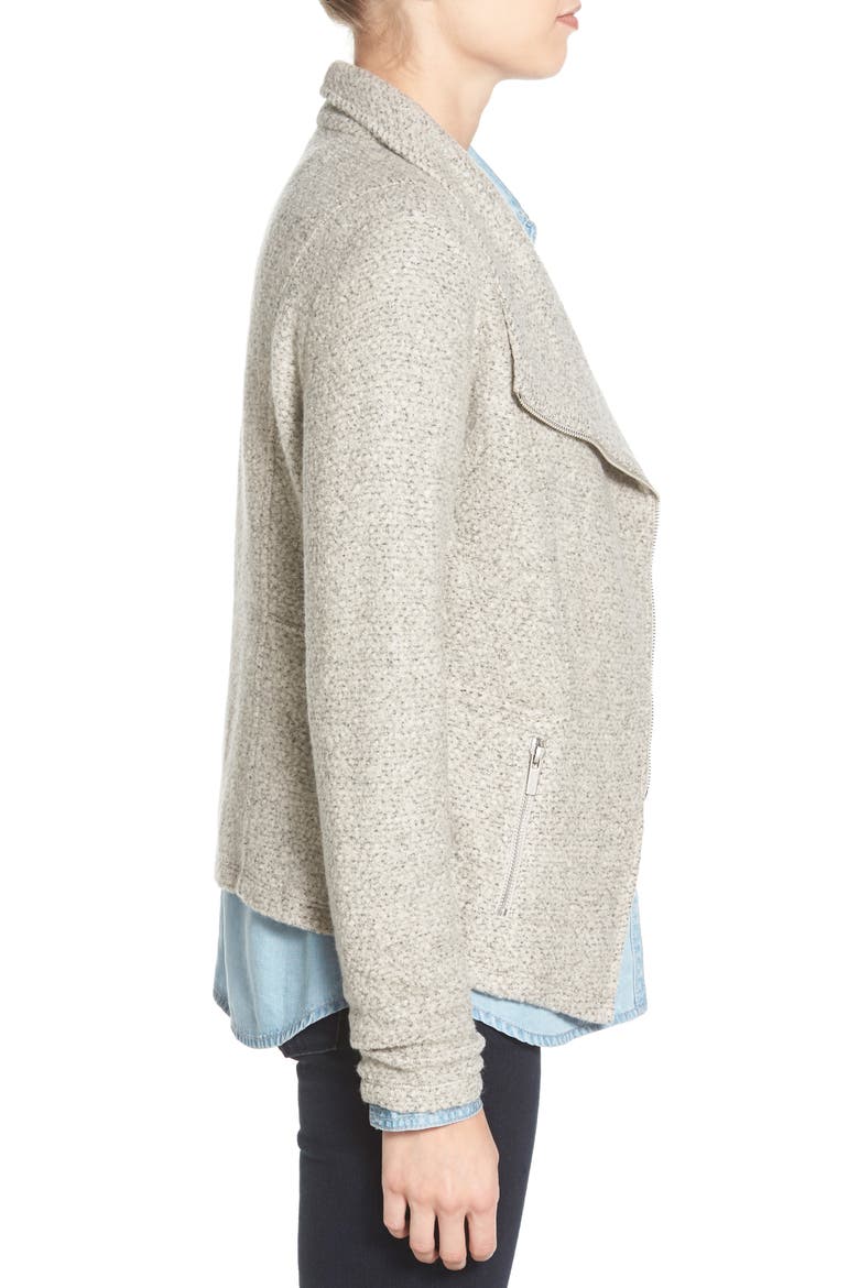 Knit Moto Jacket, Alternate, color, HEATHER GREY