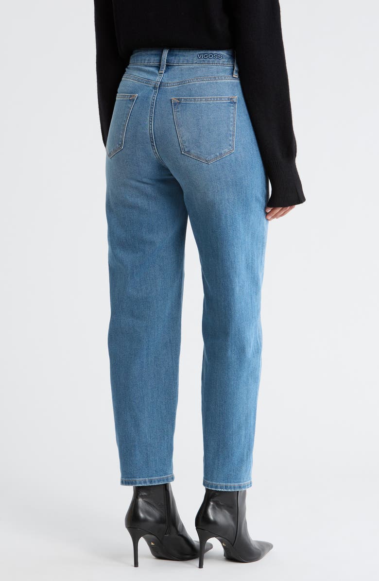 Vigoss Front Seam Barrel Jeans, Alternate, color, Light Wash