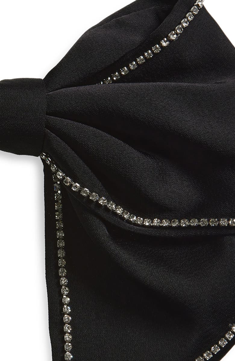 Tasha Rhinestone Bow Barrette, Alternate, color, Black