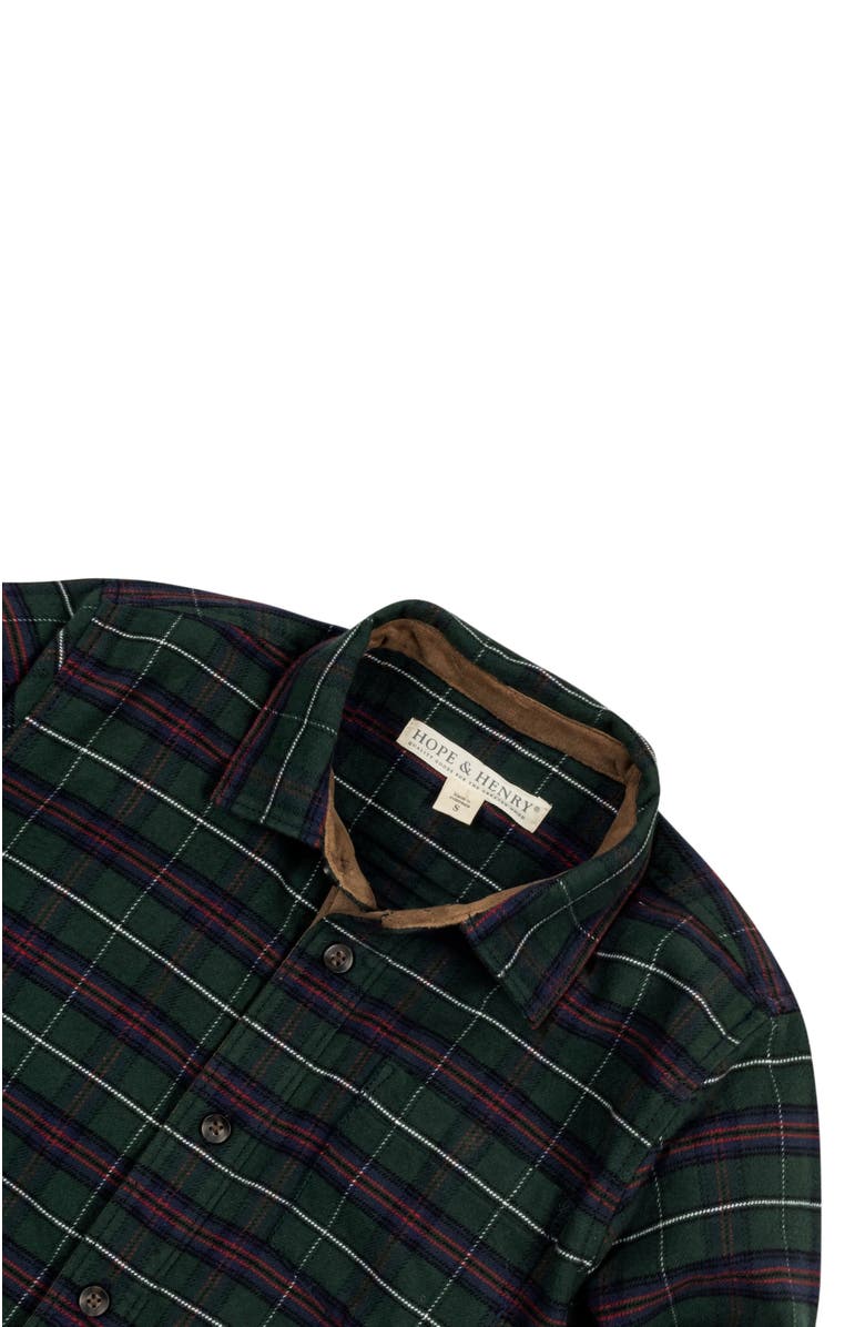 Hope & Henry Baby Boys' Organic Flannel Shirt with Suede, Infant, Alternate, color,