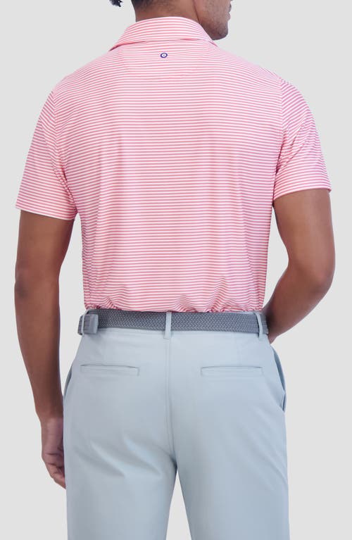 Ben Sherman Stripe Tech Jersey Polo In Pink