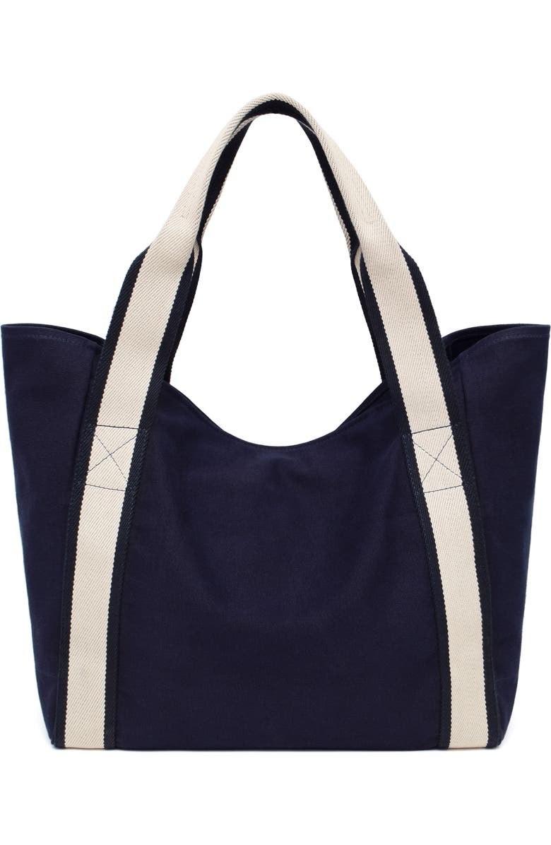 New Amsterdam Leatherworks Large Liliana Canvas Tote, Alternate, color, Midnight/ Ivory