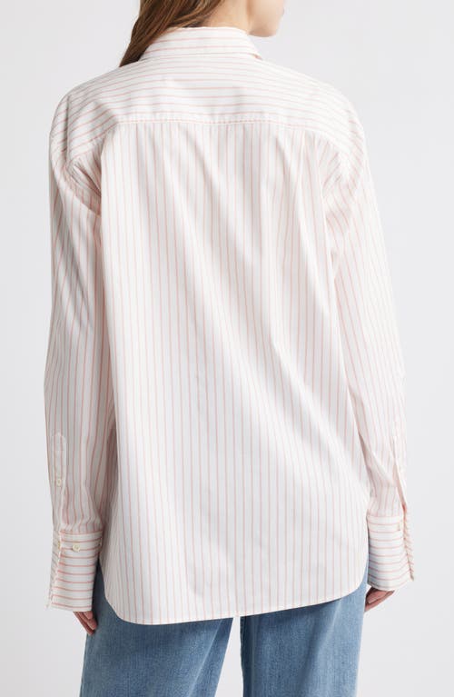 Shop Frame Stripe Oversize Cotton Button-up Shirt In Azalea Multi